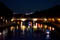 Boats crossing under Ponte Umberto I.