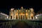 Saint Peter's Basilica at night.